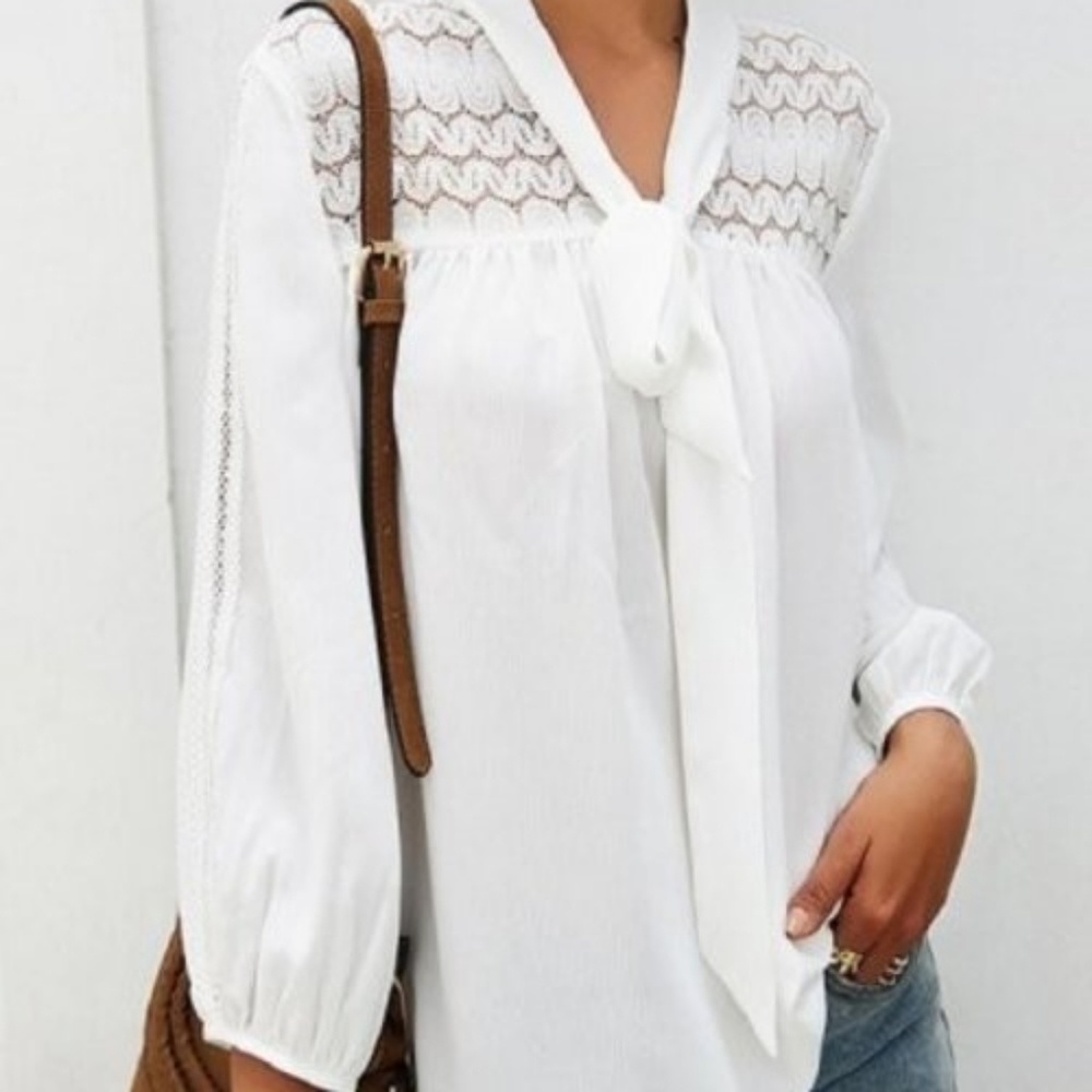 White Lace blouse NWT